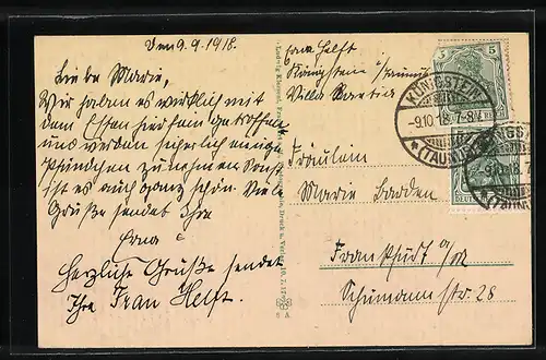 AK Königstein im Taunus, Partie am Kriegerdenkmal