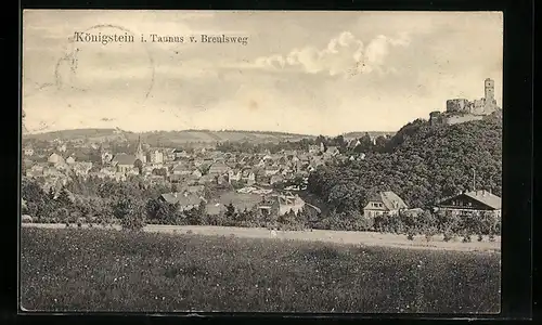 AK Königstein i. Taunus, Teilansicht von der Strasse Breulsweg aus gesehen