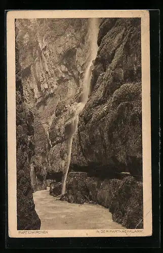 AK Partenkirchen, Wasserfall in der Partnachklamm