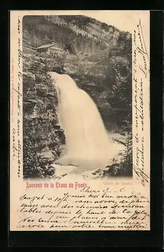 AK Chaux de Fonds, Chute de Doubs, Wasserfall