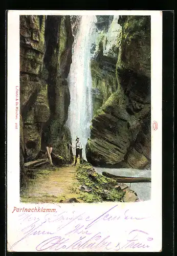 AK Partenkirchen, Partnachklamm-Wasserfall