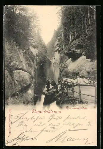 AK Wasserfall in der Edmundsklamm, Der breite Stein