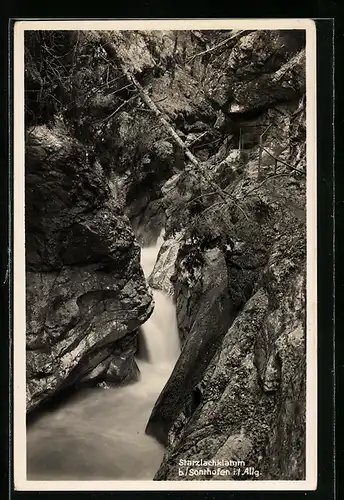 AK Sonthofen im Allgäu, Starzlachklamm-Wasserfall