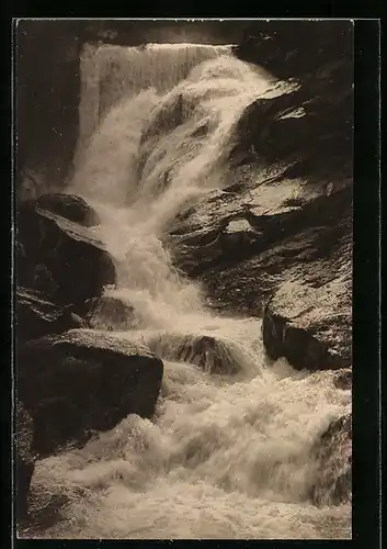 AK Triberg (Schwarzwald), Wasserfall oberer Teil