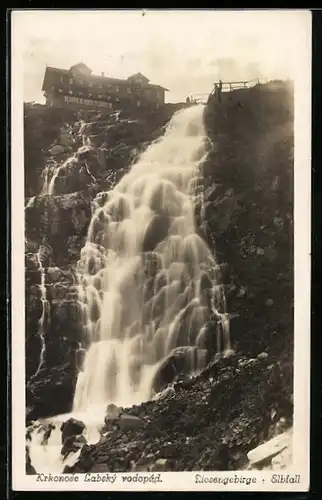 AK Elbfallbaude, Ansicht mit dem Elbfall