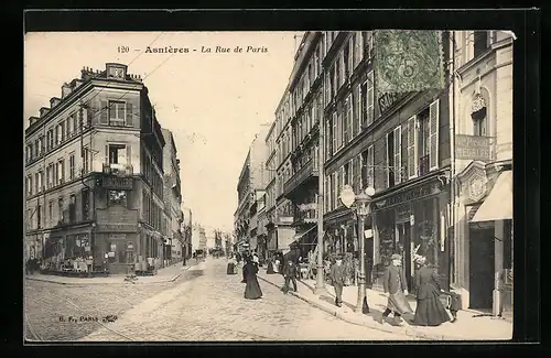 AK Asnières, La Rue de Paris
