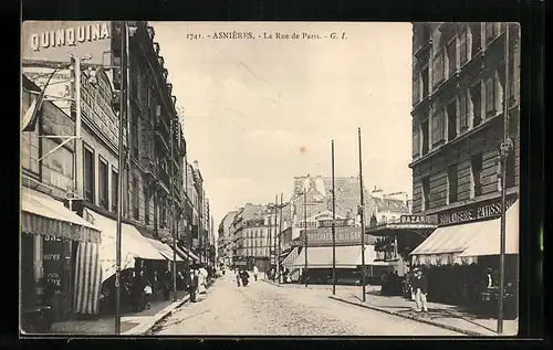 AK Asnières, La Rue de Paris