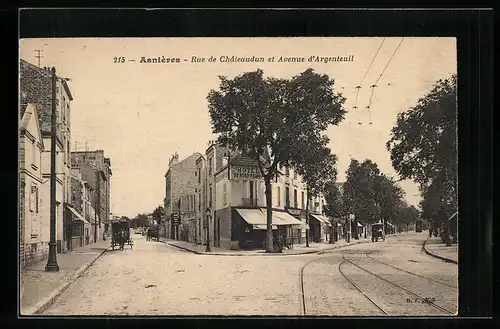 AK Asnières, Rue de Chateaudun et Avenue d`Argenteuil