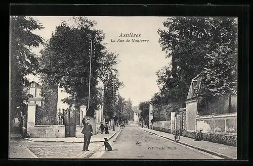 AK Asnières, La Rue de Nanterre