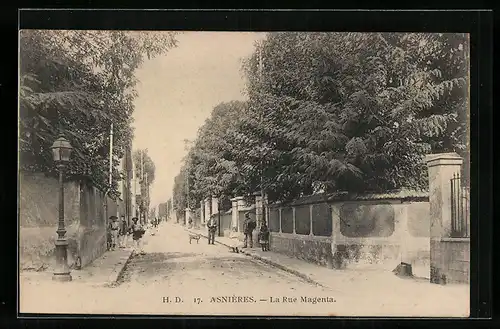 AK Asnières, La Rue Magenta