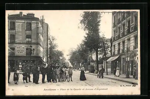 AK Asnières, Place de la Comète et Avenue d`Argenteuil