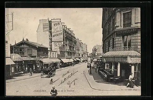 AK Asnières, Rue de la Station
