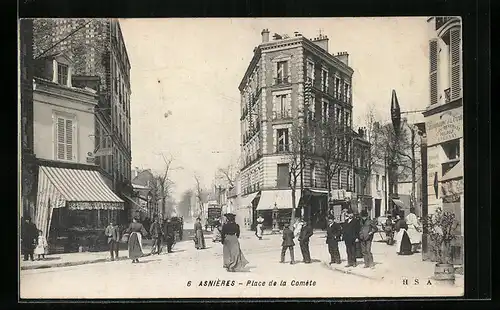 AK Asnières, Place de la Comète