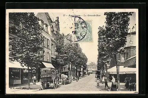 AK Asnières, La Grande Rue