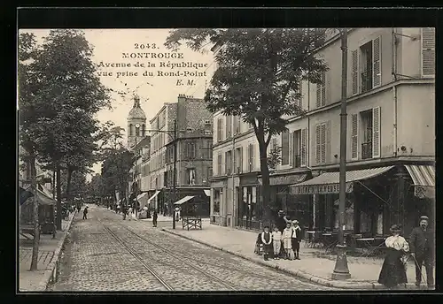 AK Montrouge, Avenue de la République vue prise du rond-Point