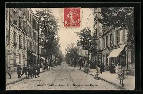 AK Montrouge, Avenue de la Rèpublique, vers Bagneux