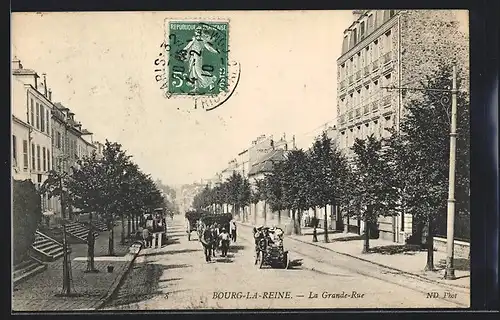 AK Bourg-la-Reine, La Grande-Rue