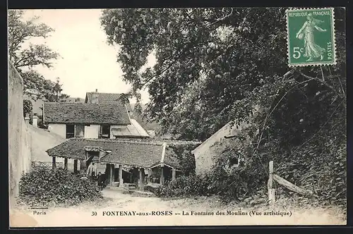 AK Fontenay-aux-Roses, La Fontaine des Moulins (Vue artistique)