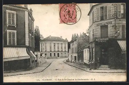 AK Clamart, La Rue de St-Cloud et la Gendarmerie