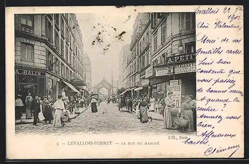 AK Levallois-Perret, La Rue du Marchè