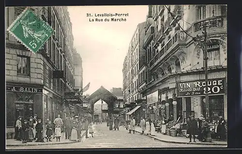 AK Levallois-Perret, La Rue du Marchè