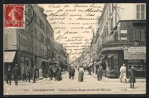 AK Courbevoie, Place Victor Hugo et rue de Bezona