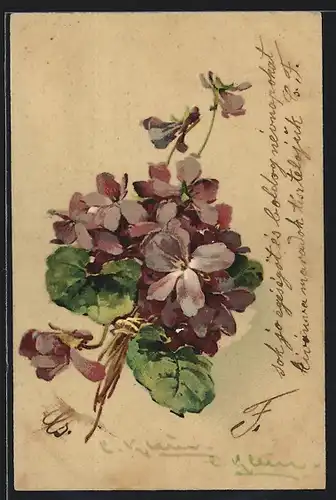 Künstler-Präge-AK Catharina Klein: Blumenstrauss