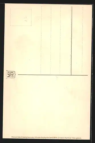 Künstler-AK Catharina Klein: Rosenzweig mit roten Blüten