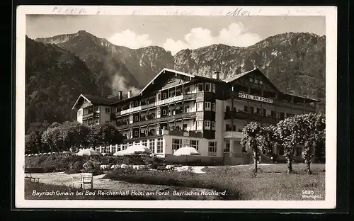 AK Bayerisch Gmain, Hotel am Forst mit Gartenlokal