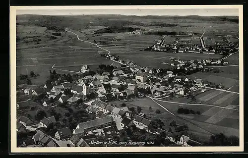 AK Stetten a. k. M., Teilansicht, Fliegeraufnahme