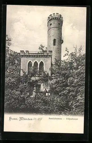 AK Hann. Münden, Tillyschanze mit Aussichtsturm