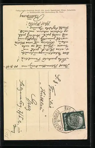 Präge-AK Bad Blankenburg, Schwarzatalpartie a. d. steinernen Brücke