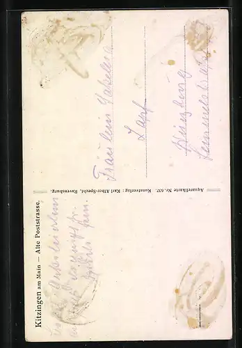AK Kitzingen am Main, Alte Poststrasse