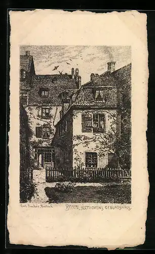 Künstler-AK Bonn, Beethoven`s Geburtshaus