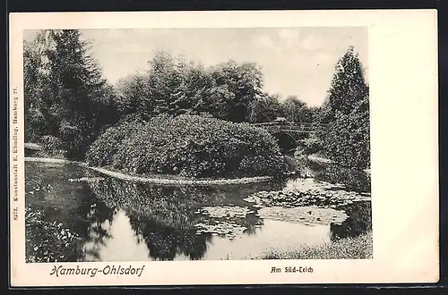 AK Hamburg-Ohlsdorf, Partie am Süd-Teich