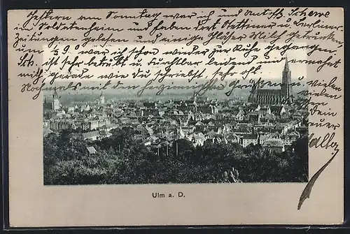 AK Ulm a. D., Teilansicht mit Kirche