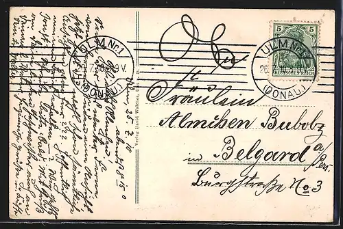 AK Ulm a. D., Teilansicht mit Kirche