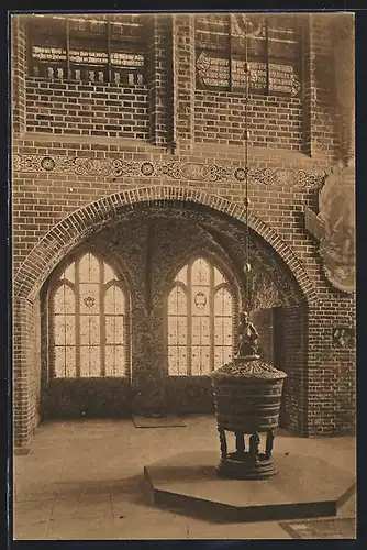 AK Lüneburg, St. Johanniskirche, V. Stern`sche Gruft-Kapelle mit Sülfmeister-Taufkessel von 1540