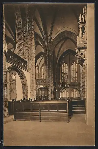 AK Lüneburg, Querblick gegen den Hauptchor in der St.Johanniskirche