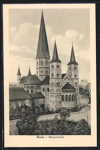 AK Bonn a. Rhein, Münsterkirche aus der Vogelschau