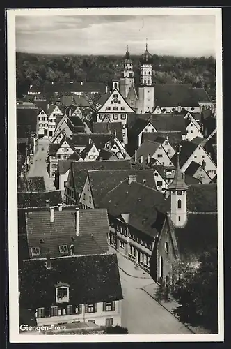 AK Giengen-Brenz, Strassenpartie mit Kirche