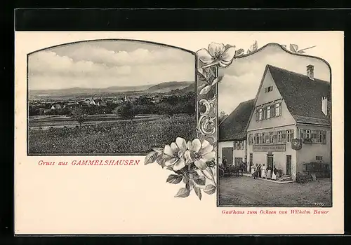 AK Gammelshausen, Gasthaus zum Ochsen von Wilhelm Bauer, Gesamtansicht