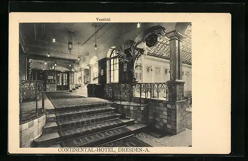 AK Dresden-A., Continental-Hotel, Vestibül, Innenansicht