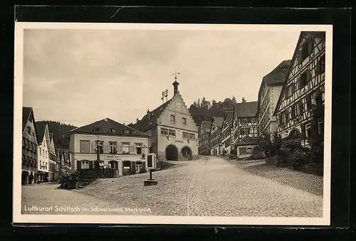 AK Schiltach / Schwarzwald, Partie am Marktplatz