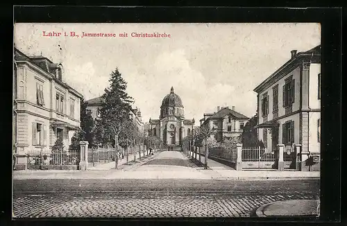 AK Lahr i. B., Jammstrasse mit Christuskirche