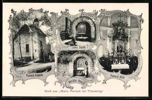 AK Maria Ponlach bei Tittmoning, Ponlach-Kapelle, Ponlach-Altar, Rechte Quelle