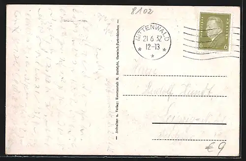 AK Mittenwald, Kirche am Oberen Markt