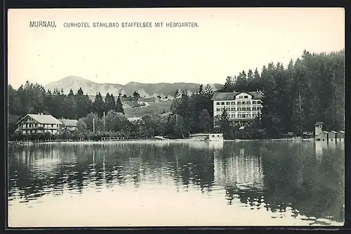 AK Murnau, Kurhotel Stahlbad Staffelsee mit Heimgarten