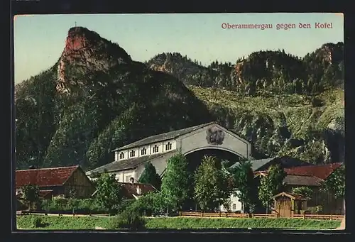 AK Oberammergau, Ortspartie gegen den Kofel