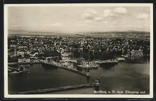 AK Konstanz a. B., Totalansicht vom Flugzeug aus